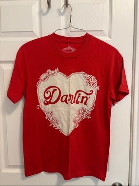 Mexx Red Tee with Cream Heart 'Darlin' Graphic